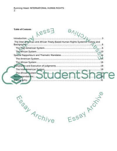 The Experiences of the Inter-American and African Treaty Based Human Rights