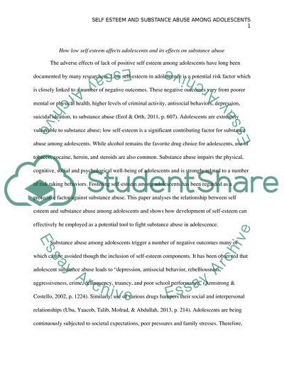 low self esteem college essay