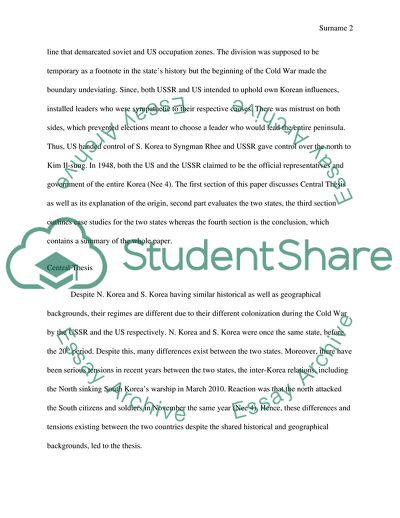 South Korea and North Korea Regimes