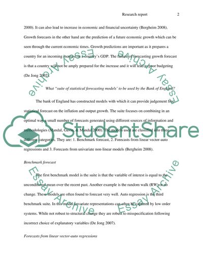 The forecasts on inflation and output growth