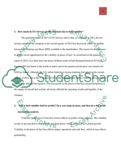 US Airways Cost Analysis