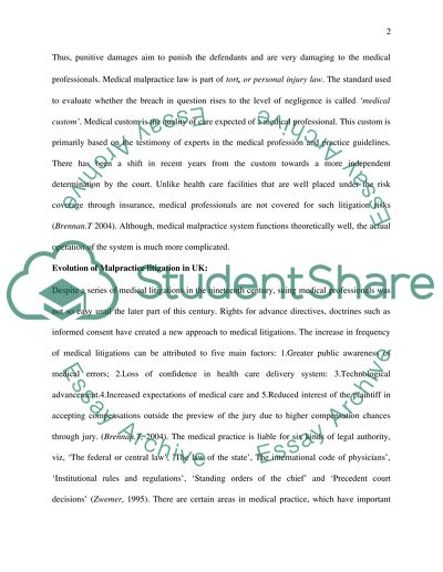 Evolution of Malpractice Litigation in the UK