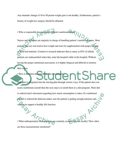 NutritionTracking patients with nutritional risks, how does your facility do it