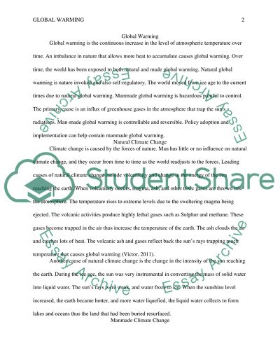 Yellow Wallpaper Essay Global Warming Read Textpreview Essay On How To Start A Business also First Day Of High School Essay Global Warming Essay Example Topics And Well Written Essays Reflection Paper Example Essays