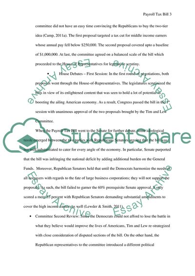 Legislative History of the US Payroll Tax Bill