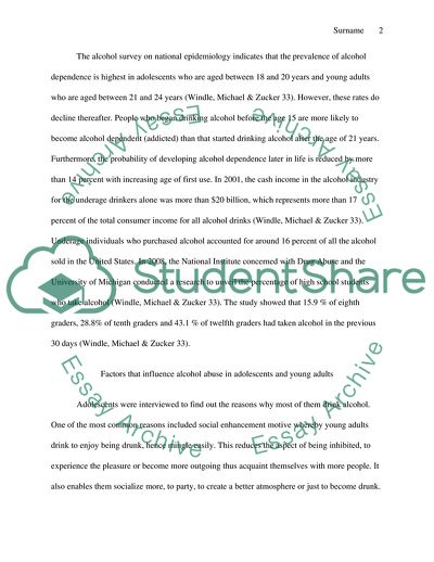 Prevalence of Alcoholism Among the Young People