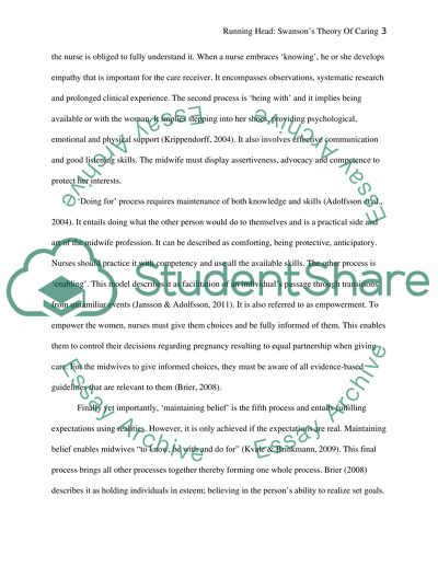 Miscarriage Scenario: Swansons Theory of Caring