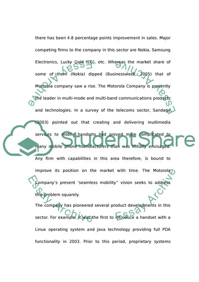 Global Performance of Motorolas Company