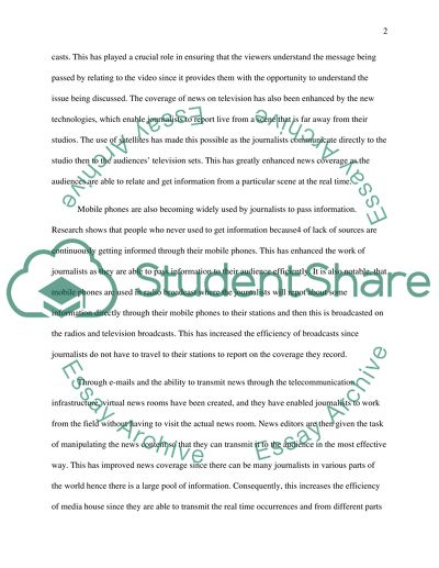 Issues of Journalism with Regard to New Technologies