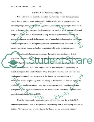 Effective Public Administrative System