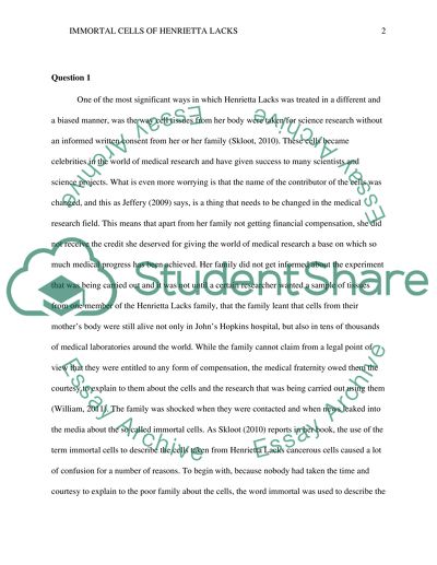 Immortal Cells of Henrietta Lacks