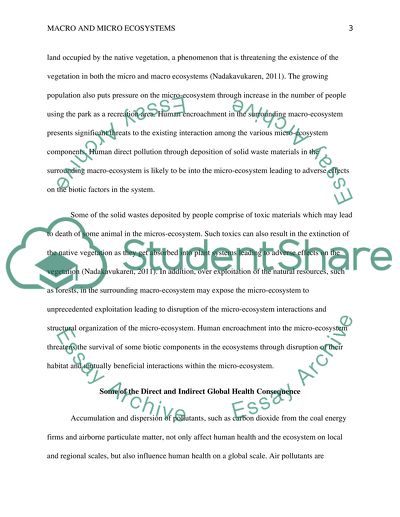 Effects of Changes in the Macro-Ecosystem Surrounding