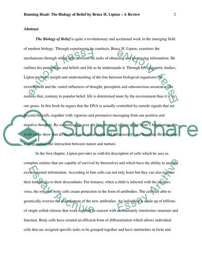 The Biology of Belief by Bruce H. Lipton