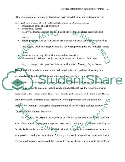Urbanisation in Developing Countries
