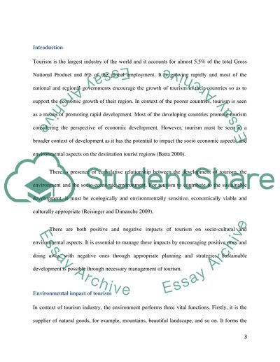 Positive Impact of Tourism on the Environment