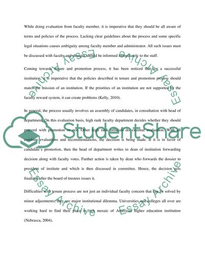 Promotion and Tenure Process in Education