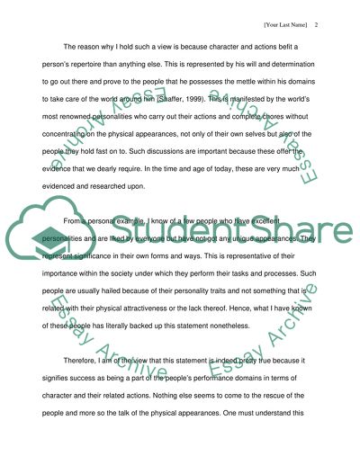 Peoples Physical Appearances and Their Character