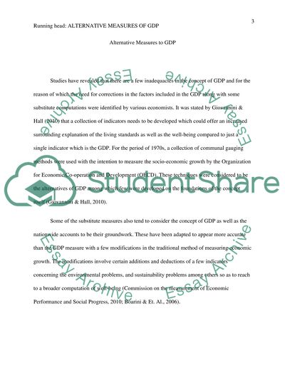 Alternative Measures of GDP