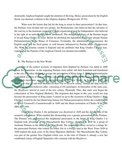 The Puritans in the American Soil