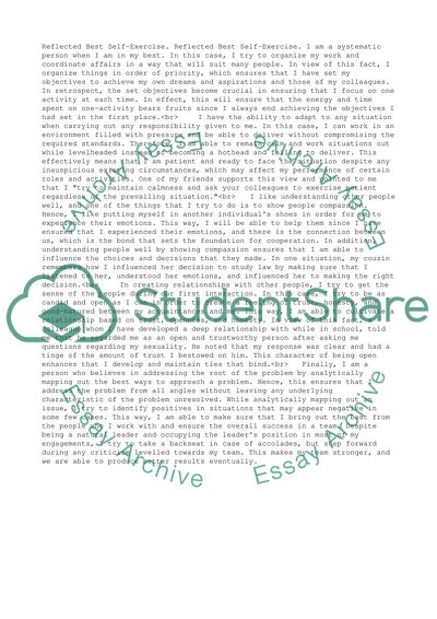 Reflected Best Self Exercise