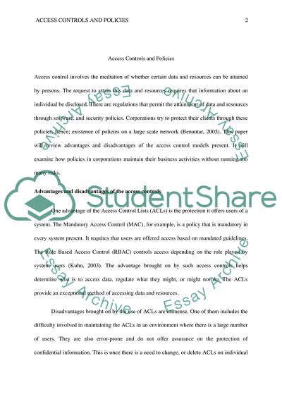 Access Control and Policies