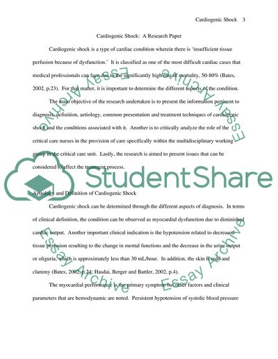 Aetiology and Definition of Cardiogenic Shock