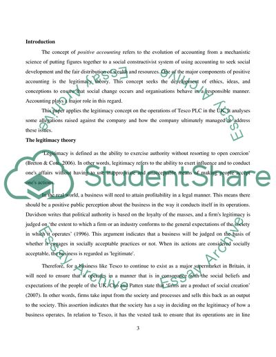 Tescos Monopoly, Health, and Illegitimacy Issue