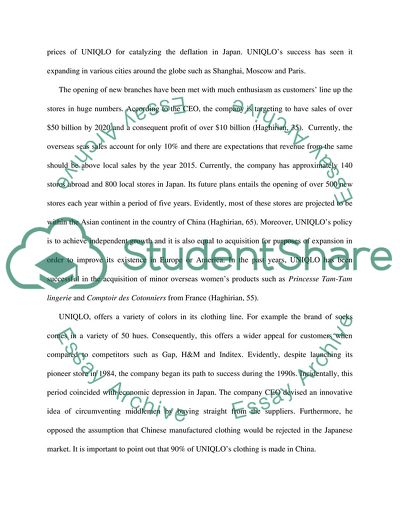 UNIQLO - Operations and Current Economic Environment