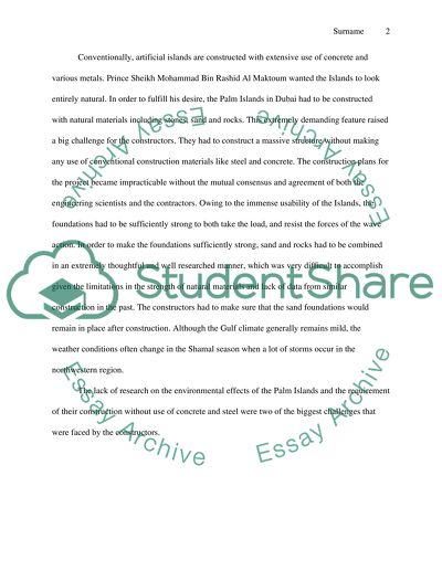 Major Engineering challenges faced in Palm Island in Dubai
