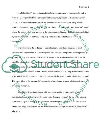 Variables The Internet Users and Democracy Score