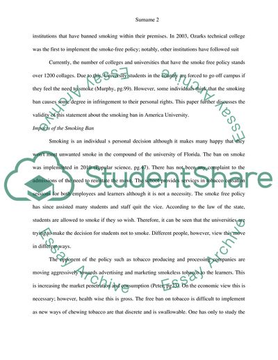 The Move by America University to Ban Smoking