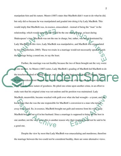 Shakespeare. MacBeth and Lady MacBeth: An Analysis of a Marriage