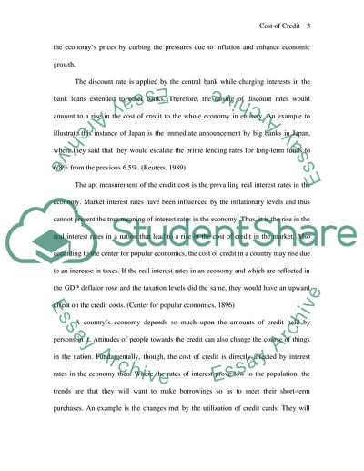 What factors would lead to a rise in the cost of credit in an economy, and in what circumstances