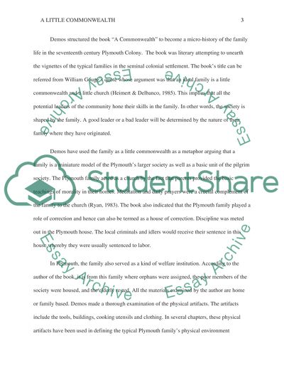 Family Life in Plymouth Colony