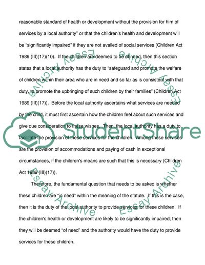 Cares and Disabled Children Act