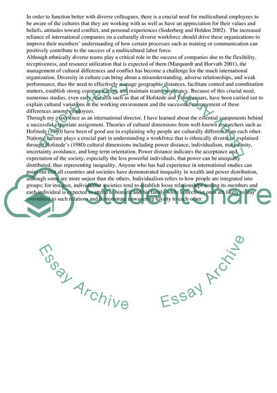 Cultural Diversity in the International Business Environment