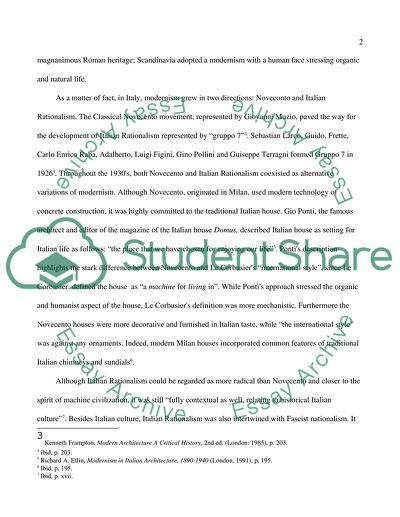 Modernism in Italy and Scandinavia