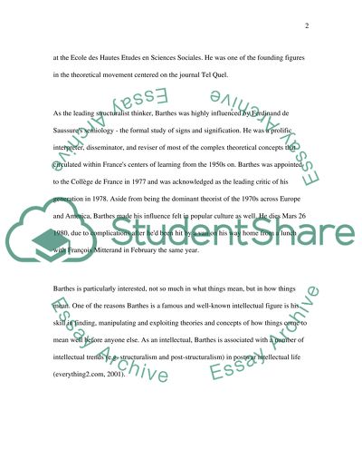 Outline and evaluate Barthes concept of myth