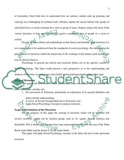 The Psychology of Terrorism