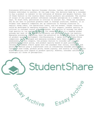 Factors of Influencing Consumer Perceptions