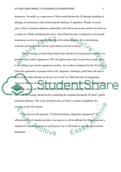 Is China Becoming a Dangerous Superpower