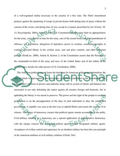 The United States Constitution in Relation to the Army Officers Corps