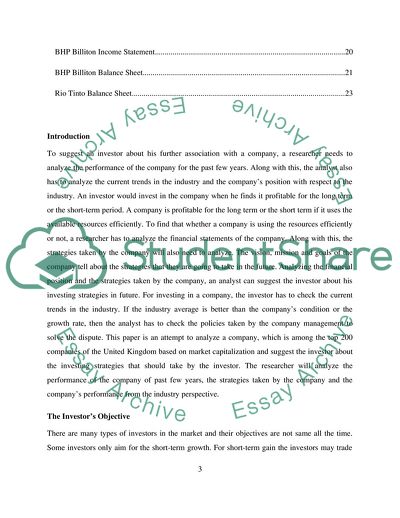 Managerial Accounting- The Recent Performance of a BHP Billiton