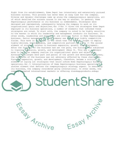 The Home Depot: SWOT Analysis