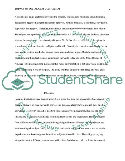 Impact of Social Class on Racism