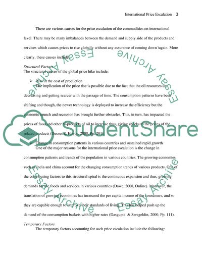 International Price Escalation