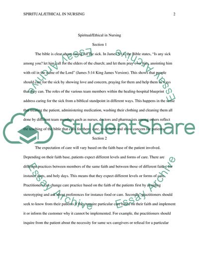 Nursing (Spiritual/Ethical)