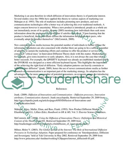 The Contribution of New Communications Media to the Diffusion Process for Innovations