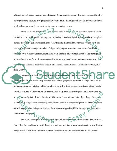 Causes of Acute Nervous System Disorders