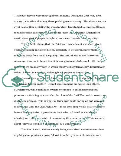 The Film Lincoln: the Dynamics of Class and Race Around the Civil War